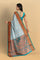 SLATE BLUE and TEAL BUTTIS SILK Saree with BANARASI FANCY