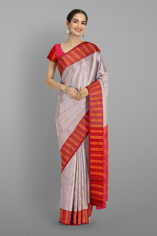 LIGHT LAVENDER and DARK PINK BUTTIS SILK Saree with BANARASI FANCY