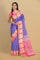 ROYAL BLUE and PINK BROCADE SILK Saree with KANCHIPURAM