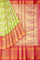 PARROT GREEN and PINK BROCADE SILK Saree with KANCHIPURAM