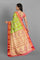 PARROT GREEN and PINK BROCADE SILK Saree with KANCHIPURAM