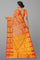 ORANGE and PINK BROCADE SILK Saree with KANCHIPURAM