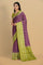 PURPLE and OLIVE GREEN JAAL KATHAN SILK Saree with BANARASI FANCY