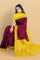 PURPLE and YELLOW BUTTIS VISCOSE Saree with BANARASI FANCY