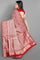 RED and SILVER CHECKS AND BUTTIS SILK Saree with BANARASI FANCY