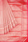 PINK and SILVER CHECKS AND BUTTIS SILK Saree with BANARASI FANCY