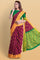 MAGENTA and DARK GREEN BUTTIS SICO Saree with CHIRALA