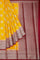 YELLOW and MAROON MOTIFS SILK Saree with FANCY