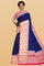 NAVY BLUE and MAGENTA BUTTIS SILK Saree with FANCY