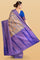 GOLD and ROYAL BLUE LEAF WEAVING SILK Saree with FANCY