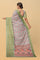 ROSSY BROWN and LIGHT GREEN FLORALS SILK Saree with BANARASI FANCY