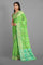 GREEN and SEA GREEN FLORAL JAAL SILK Saree with FANCY