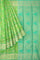 GREEN and SEA GREEN FLORAL JAAL SILK Saree with FANCY