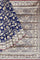 NAVY BLUE and GOLD FLORALS SILK BLEND Saree with SEMI PATTU