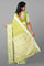 LIGHT GREEN and SILVER FLORAL JAAL SILK BLEND Saree with SEMI PATTU