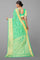 SEA GREEN and GOLD FLORAL JAAL SILK BLEND Saree with SEMI PATTU