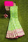 LIGHT GREEN and LIGHT PINK FLORAL JAAL SILK BLEND Saree with SEMI PATTU