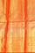 ORANGE and GOLD FLORAL JAAL SILK Saree with KANCHIPURAM