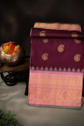 Gadwal Silk Deep Magenta Saree