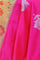 Banarasi Silk Floral Motifs Hot Pink Saree