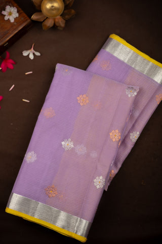 Zari Kota Cotton Lavender Saree