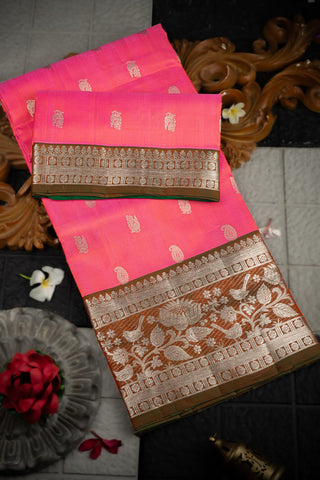 Venkatagiri Silk Blush Pink Saree