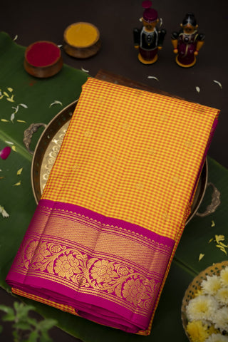 Gadwal Silk Yellow Saree