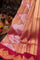 Banarasi Silk Watermelon Pink and Maroon Saree