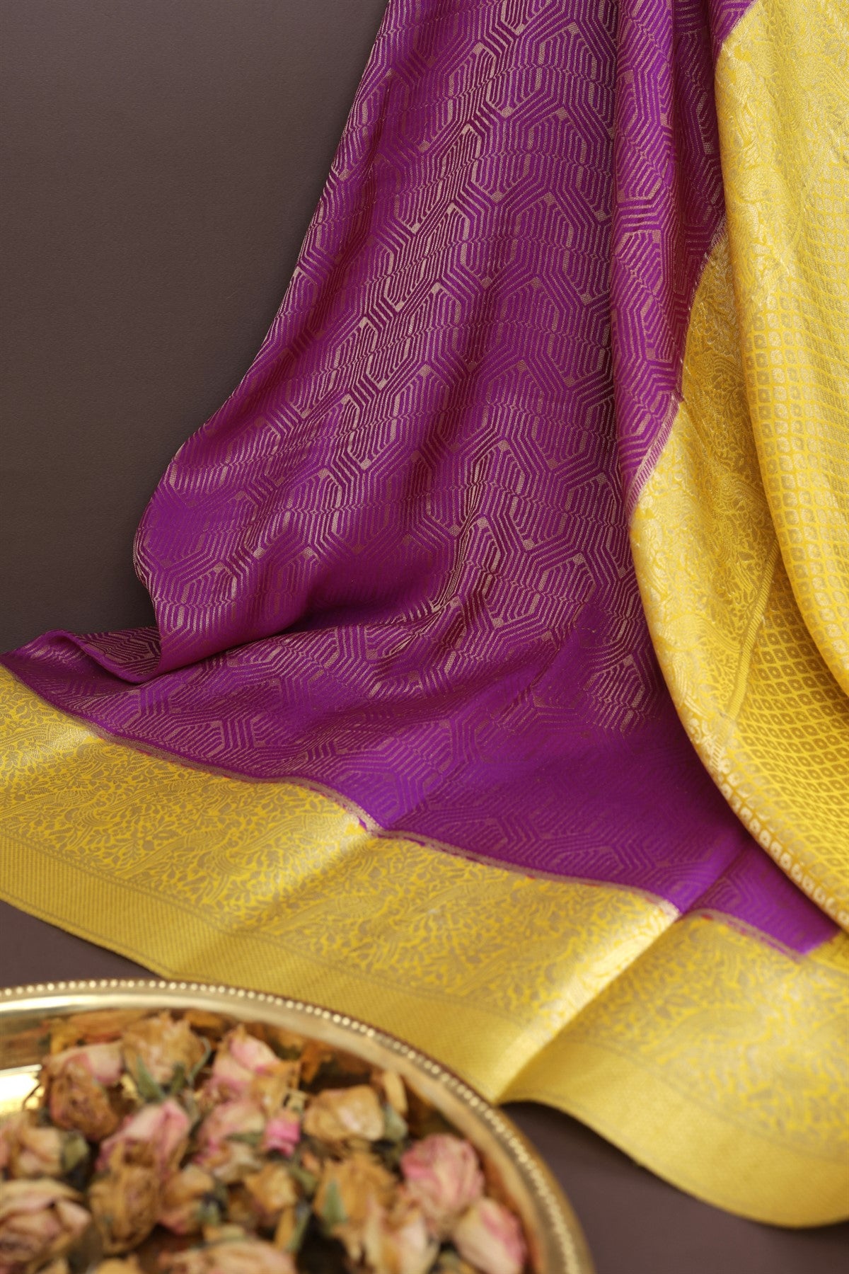 Mysore Crepe Magenta Saree