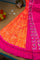 Ikat Silk Saffron Saree