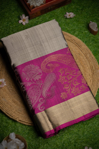 Coimbatore Soft Silk Dark Grey Saree