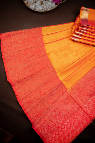 Coimbatore Soft Silk Tangy Orange Saree