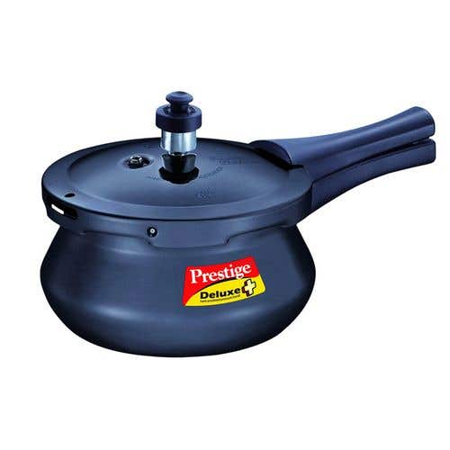 Prestige Deluxe Plus Hard Anodised Handi Pressure Cooker (Black)