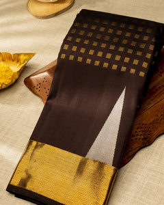 Varamahalakshmi Brown & Brown Kancheepuram Boxes Saree