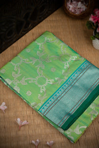 Mandir Light Green & Sea Green Uppada Jaal Saree